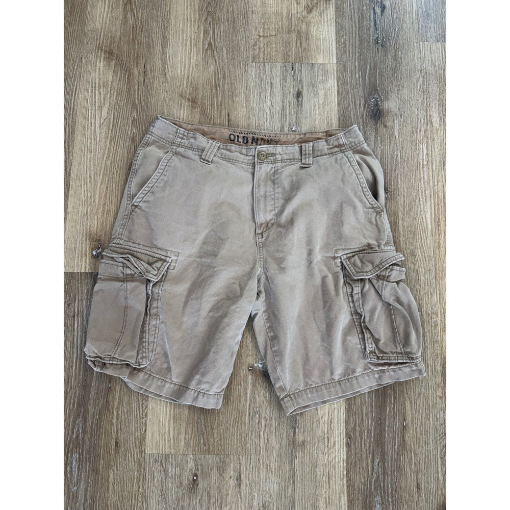 Old Navy Cargo Shorts Mens 33 Tan Khaki Cotton Utility Casual Hiking Summer